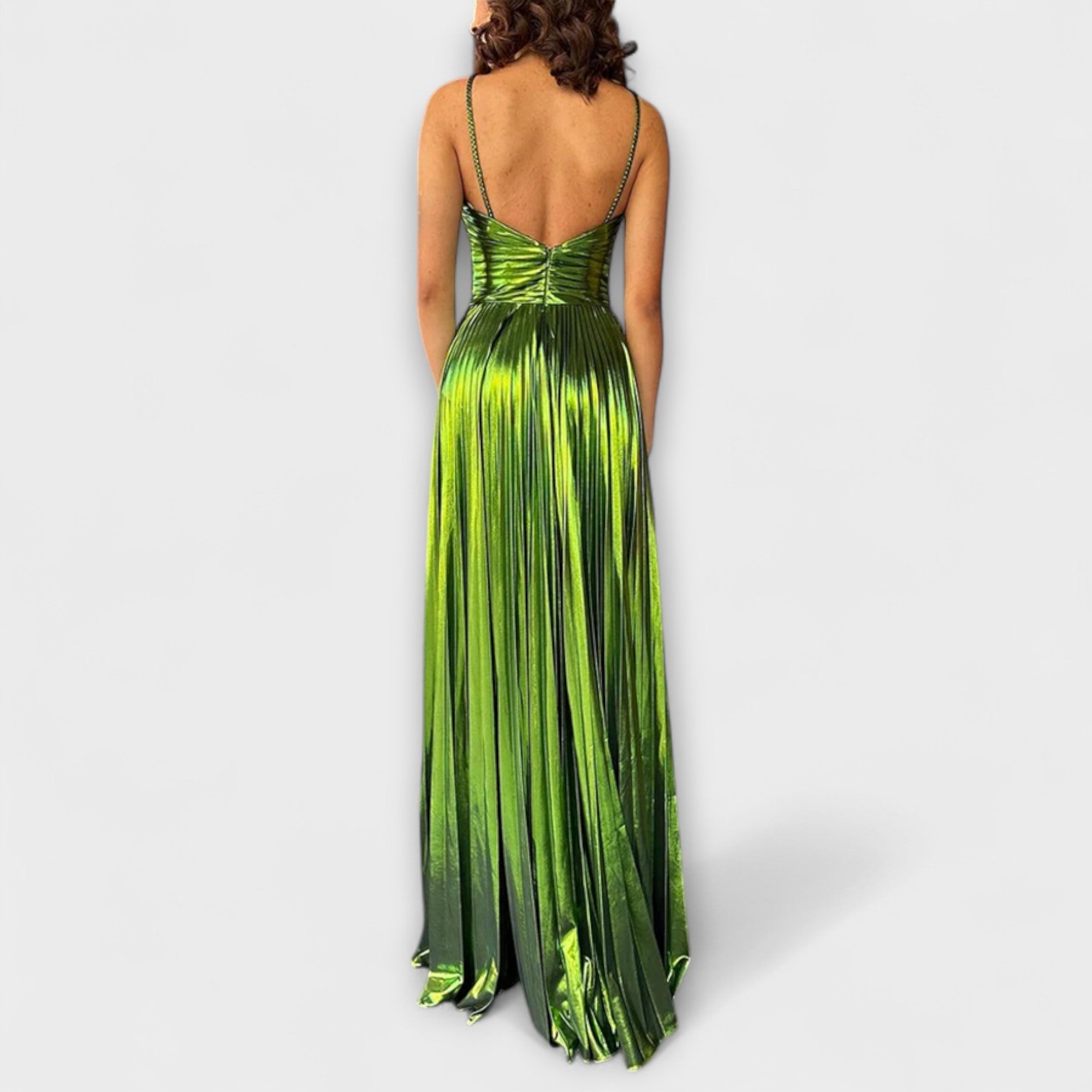 Maxivestido metallikankaasta