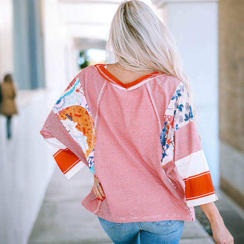 BAILEY – Lightweight Patchwork Batwing Top
