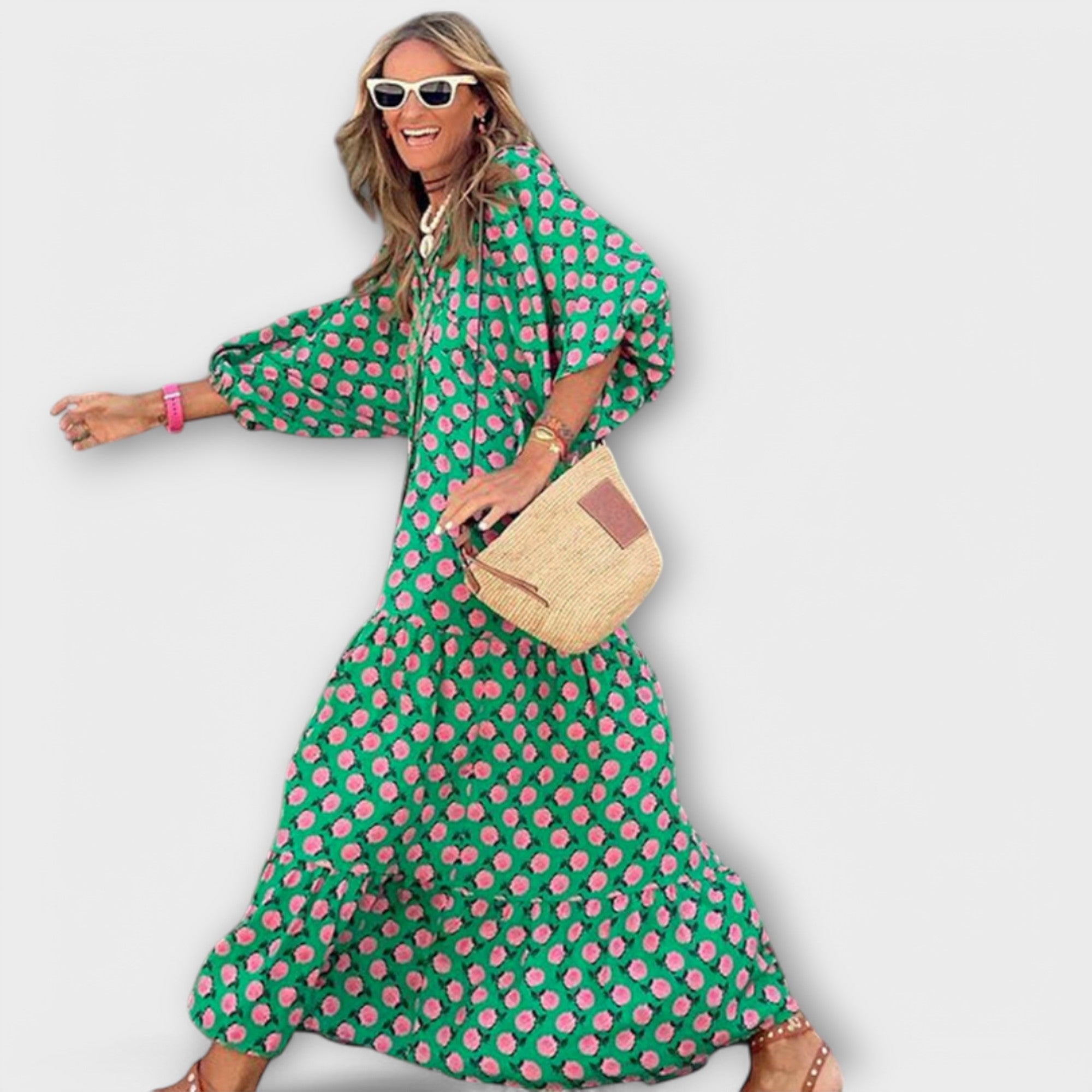Tyylikäs Geometrinen Maxi Mekko