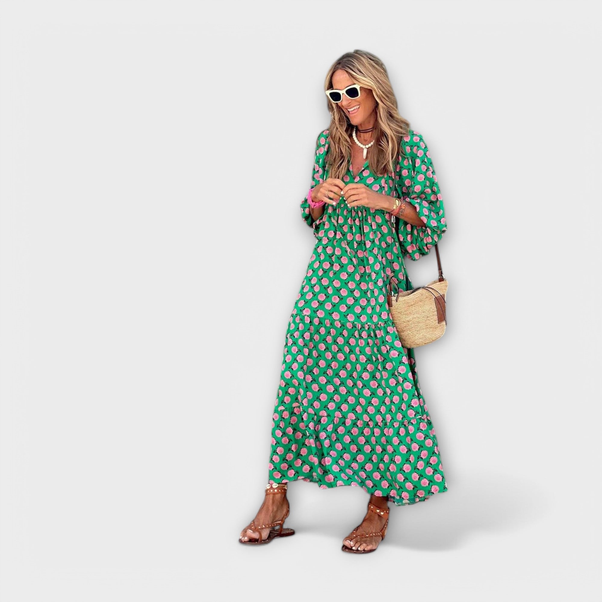 Tyylikäs Geometrinen Maxi Mekko
