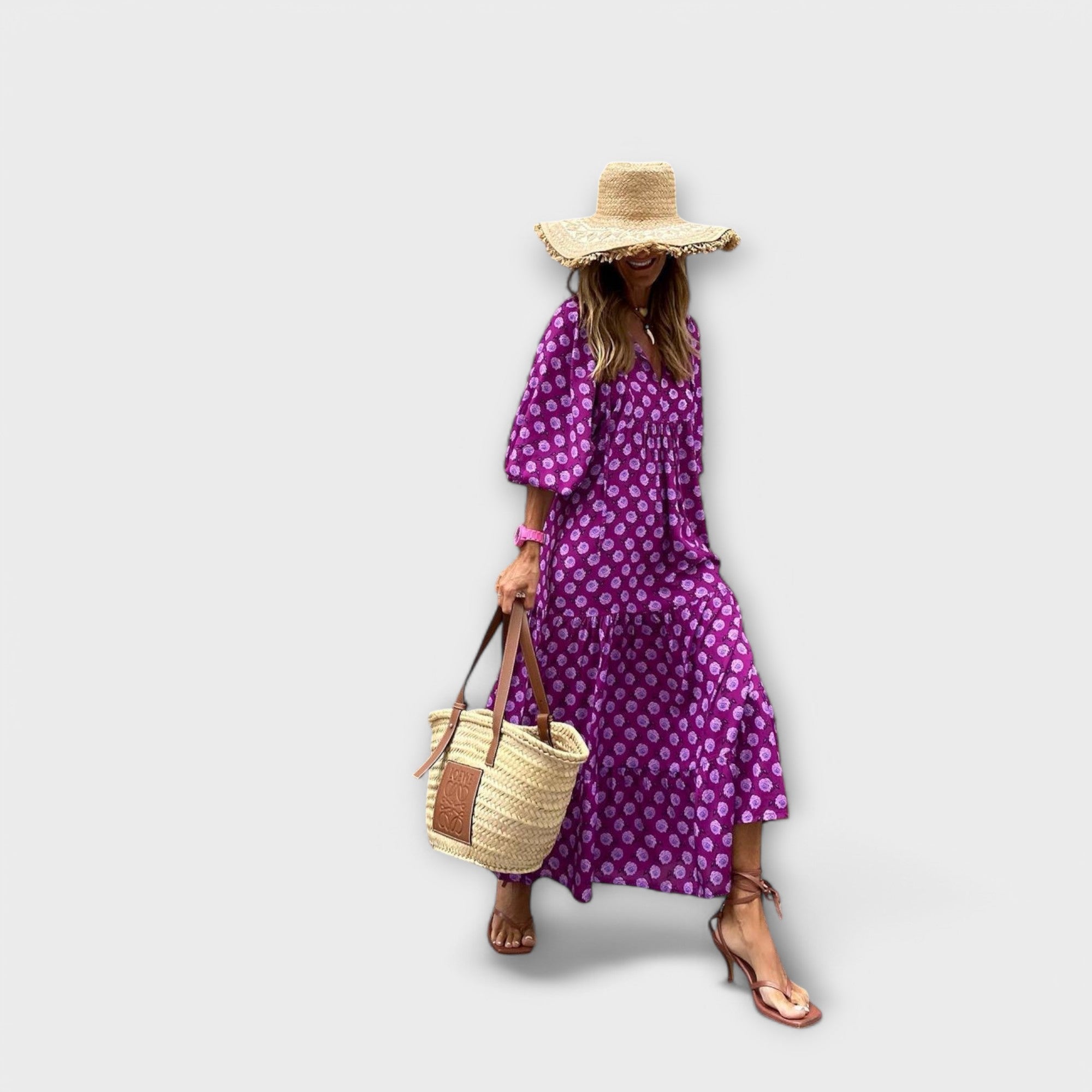 Tyylikäs Geometrinen Maxi Mekko