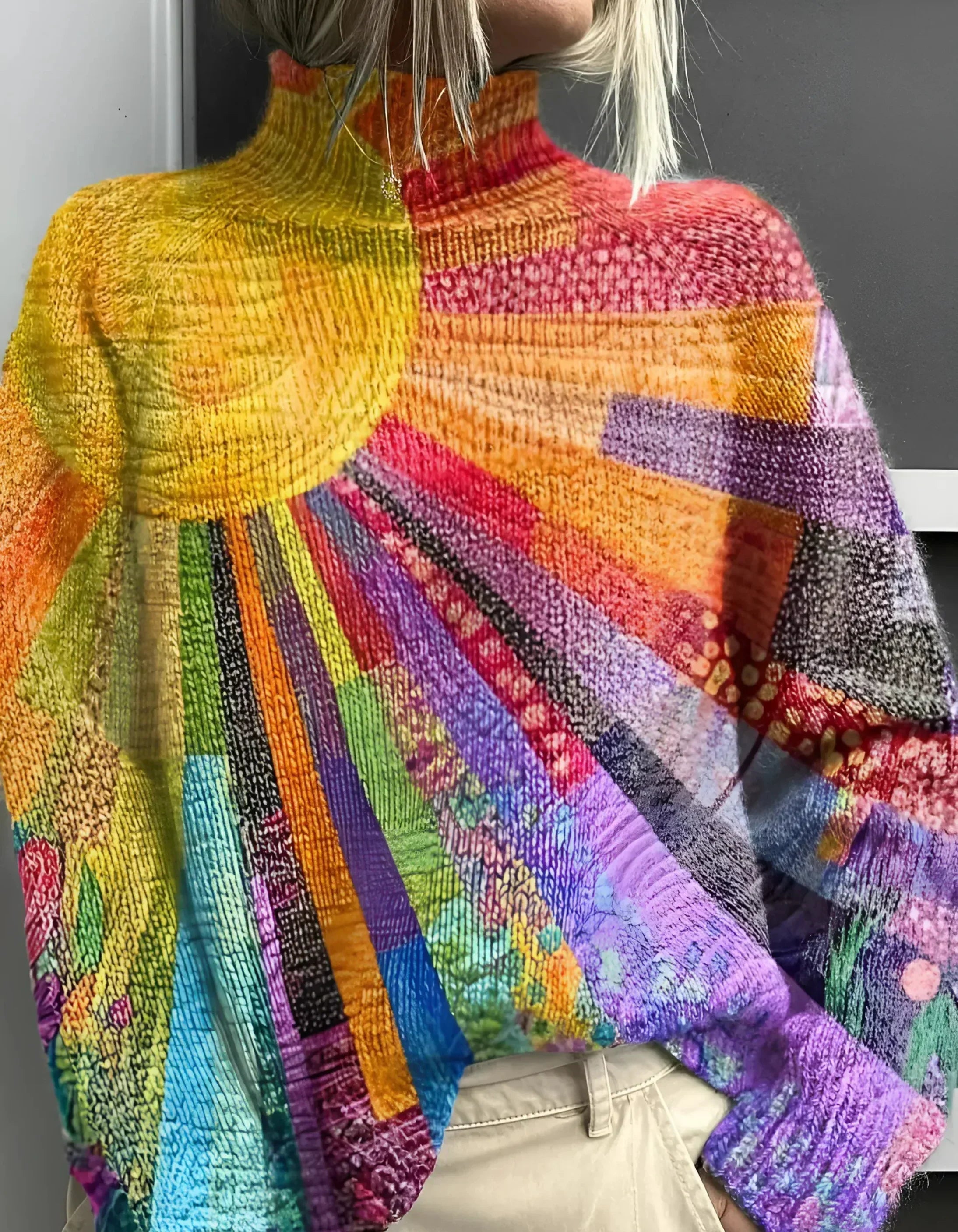 Emma - Colorful and Cheerful Turtleneck Sweater